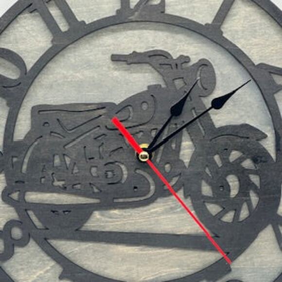 Custom MOTORCYCLE Wall Clock Laser Cut Layered Wood Decor Gift - Picture 4 of 6